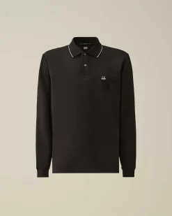 Stretch Piquet Regular Long Sleeved Polo Shirt^C.P. Company Clearance