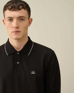 Stretch Piquet Regular Long Sleeved Polo Shirt^C.P. Company Clearance