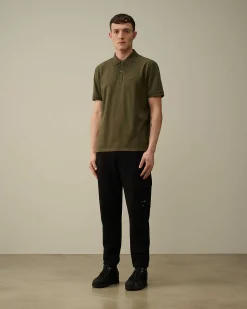 Stretch Piquet Regular Striped Collar Polo Shirt^C.P. Company Best Sale