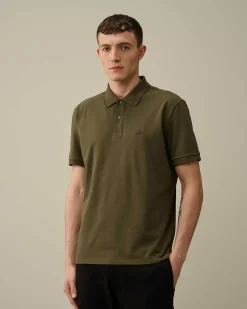 Stretch Piquet Regular Striped Collar Polo Shirt^C.P. Company Best Sale