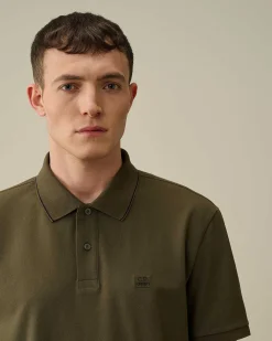 Stretch Piquet Regular Striped Collar Polo Shirt^C.P. Company Best Sale