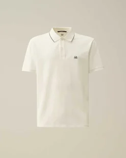 Stretch Piquet Regular Striped Collar Polo Shirt^C.P. Company New