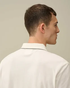 Stretch Piquet Regular Striped Collar Polo Shirt^C.P. Company New