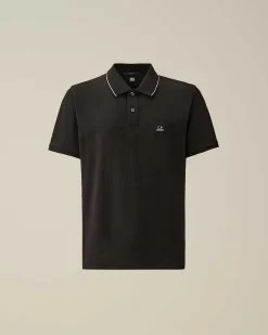 Stretch Piquet Regular Striped Collar Polo Shirt^C.P. Company Fashion