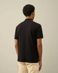 Stretch Piquet Regular Striped Collar Polo Shirt^C.P. Company Fashion