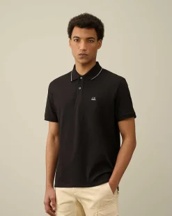 Stretch Piquet Regular Striped Collar Polo Shirt^C.P. Company Fashion