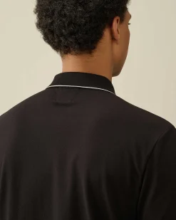 Stretch Piquet Regular Striped Collar Polo Shirt^C.P. Company Fashion