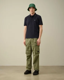 Stretch Piquet Regular Striped Collar Polo Shirt^C.P. Company Clearance