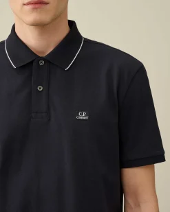 Stretch Piquet Regular Striped Collar Polo Shirt^C.P. Company Clearance