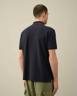 Stretch Piquet Regular Striped Collar Polo Shirt^C.P. Company Clearance