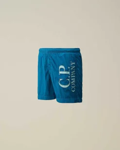 U16 Chrome-R Logo Print Swim Shorts^C.P. Company Clearance