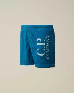 U16 Chrome-R Logo Print Swim Shorts^C.P. Company Sale