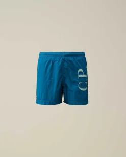 U16 Chrome-R Logo Print Swim Shorts^C.P. Company Flash Sale