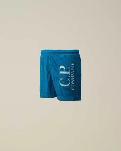 U16 Chrome-R Logo Print Swim Shorts^C.P. Company Flash Sale