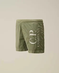 U16 Chrome-R Logo Print Swim Shorts^C.P. Company New