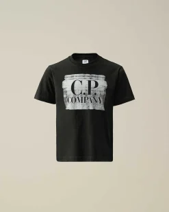 U16 Cotton Jersey 30/1 Graphic Logo T-Shirt^C.P. Company Cheap