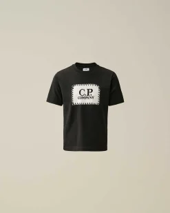 U16 Cotton Jersey 30/1 Label Style Logo T-Shirt^C.P. Company Online