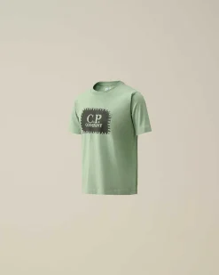 U16 Cotton Jersey 30/1 Label Style Logo T-Shirt^C.P. Company Fashion