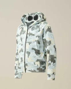 U16 Diagonal Fleece Printed Goggle Hoodie^C.P. Company Cheap