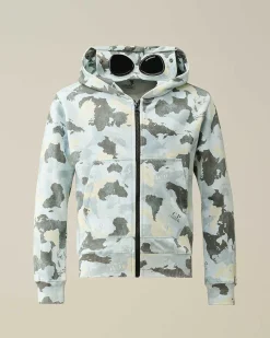 U16 Diagonal Fleece Printed Goggle Hoodie^C.P. Company Cheap