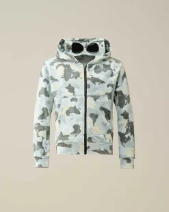 U16 Diagonal Fleece Printed Goggle Hoodie^C.P. Company Cheap