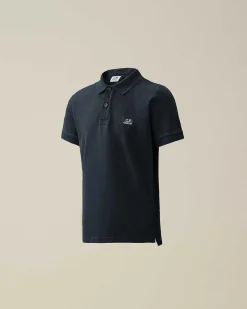 U16 Stretch Piquet Logo Polo Shirt^C.P. Company Flash Sale